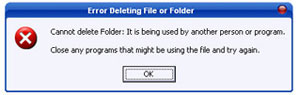 Delete File Error Message