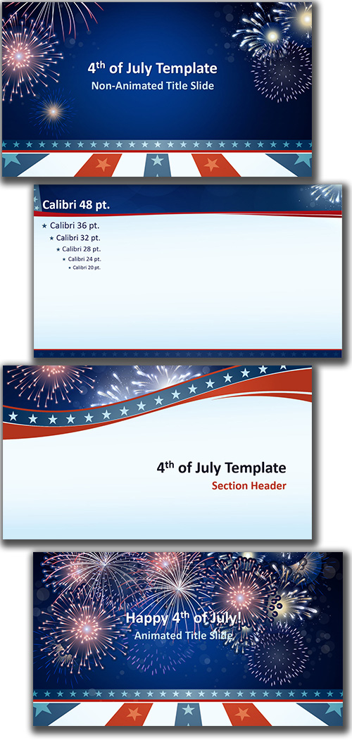Free Powerpoint Template 4th Of July Theme