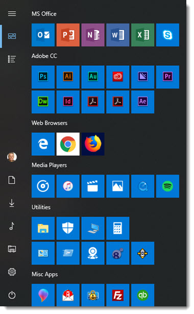 Windows 10 Improved Start Menu Left Icon Column The Powerpoint Blog